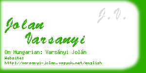 jolan varsanyi business card